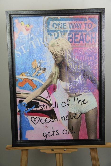 Original Luc Best on Canvas - B.B. in St.Tropez 66 x 46 cm, Verzamelen, Film en Tv