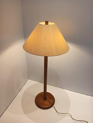 Lampadaire - Bois, Textile - Lampe réglable en hauteur