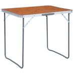 vidaXL Campingtafel inklapbaar met metalen frame 80x60 cm, Caravans en Kamperen, Kampeermeubelen, Verzenden, Nieuw