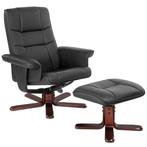 tectake TV-fauteuil met krukje model I - zwart/bruin, Huis en Inrichting, Stoelen, Verzenden, Nieuw
