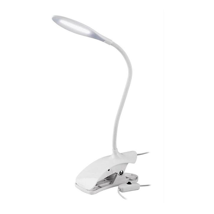 2dekans | Moderne LED lamp met Klemspot 230x410mm Wit – USB,, Huis en Inrichting, Lampen | Tafellampen, Ophalen of Verzenden