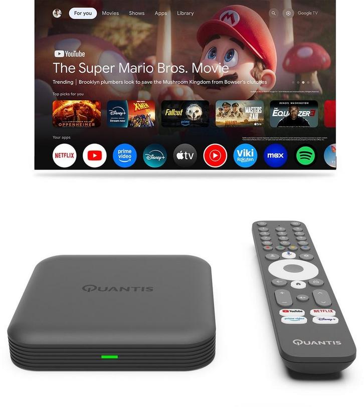Quantis QE700 4K UHD streaming box, Audio, Tv en Foto, Schotelantennes, Nieuw, Ophalen of Verzenden