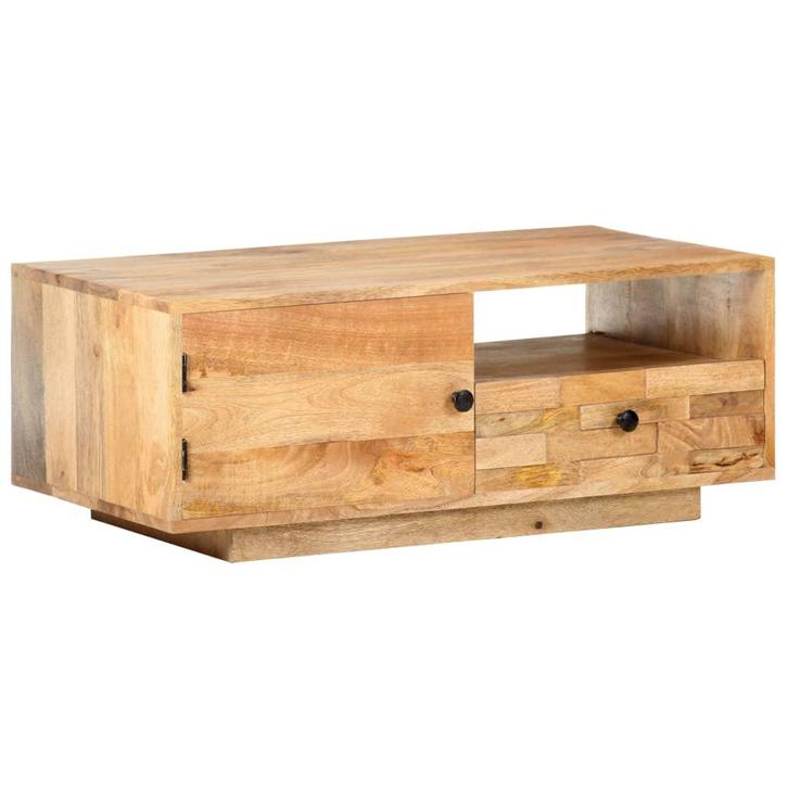 vidaXL Salontafel 90x50x35 cm massief mangohout, Huis en Inrichting, Tafels | Salontafels, Nieuw, Verzenden