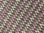zigzag damast stof pastelroze en groen - Meubelstof - 280 cm, Antiek en Kunst