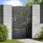 vidaXL Poort met vlamontwerp 100x150 cm staal zwart, Tuin en Terras, Verzenden, Nieuw