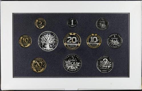 France. Proof Set 1999 (11 monnaies) dont 100 Francs argent, Postzegels en Munten, Munten | Europa | Niet-Euromunten