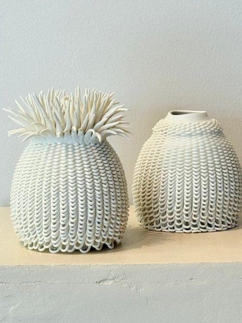 LEA STUDIOS - Ionela Bellato - Vase (2) - Anémone Bianca -, Antiek en Kunst, Kunst | Designobjecten