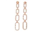 Veiling - Rosékleurige oorbellen schakels met briljanten mo, Handtassen en Accessoires, Nieuw