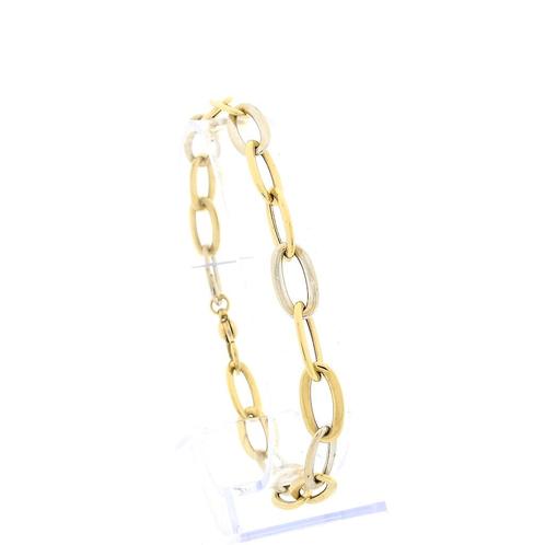 Gouden wijde ankerschakel armband | 21 cm, Handtassen en Accessoires, Armbanden, Overige kleuren, Gebruikt, Goud, Ophalen of Verzenden