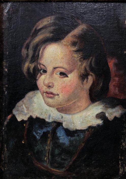 École Européene (XIX) - Le Petit Gentilhomme (Dans lesprit, Antiek en Kunst, Kunst | Schilderijen | Klassiek