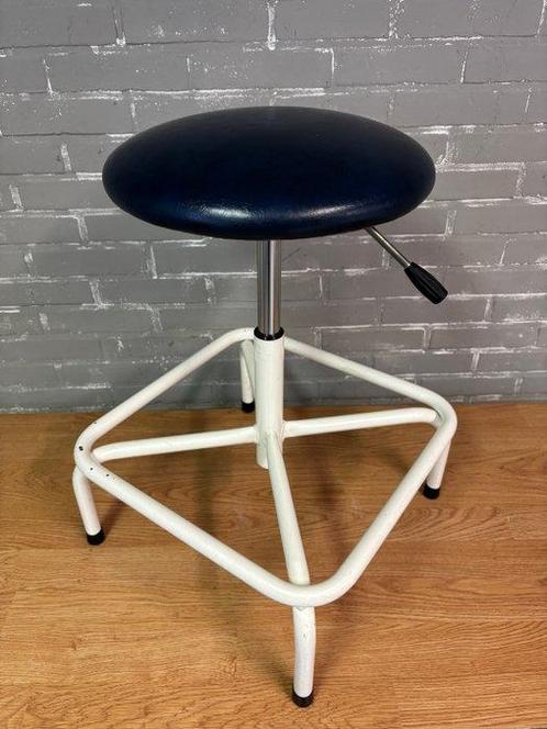 Industrial Stool - Tabouret - Skai en métal, Antiek en Kunst, Kunst | Designobjecten