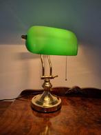 Bureaulamp - Messing frame met groen glas - Notarislamp