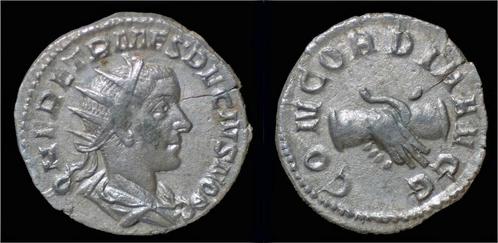250-251ad Roman Herennius Etruscus Ar antoninianus claspe..., Postzegels en Munten, Munten en Bankbiljetten | Verzamelingen, Verzenden