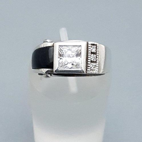 Zilver, Art Deco - Ring - Onyx, Gosheniet(Getest), Antiek en Kunst, Kunst | Designobjecten