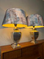 Lampe de table (2) - métal poli - Grandes lampes de château