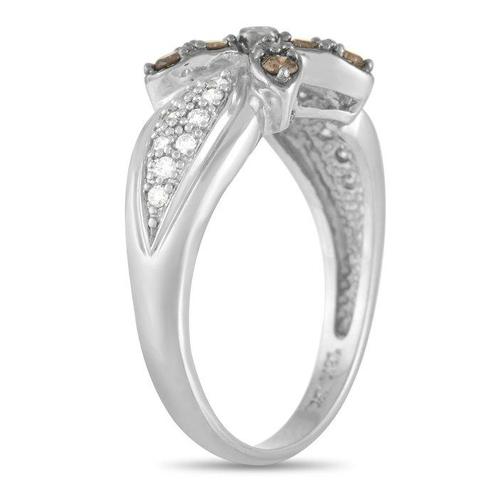 Ring - 18 karaat Geel goud, Le Vian 18K witgouden bloemring, Handtassen en Accessoires, Ringen