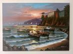 Mario Galanti (XX) - Pescatori al tramonto