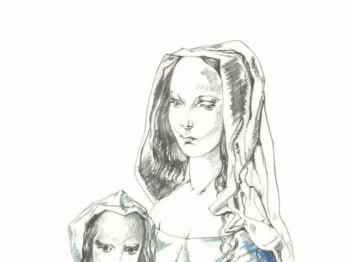 Léonard Foujita - Femme et enfant, Antiek en Kunst, Antiek | Overige Antiek