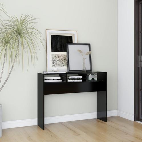 vidaXL Wandtafel 105x30x80 cm bewerkt hout zwart, Huis en Inrichting, Tafels | Bijzettafels, Nieuw, Verzenden
