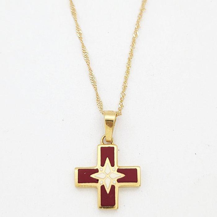 Ketting met hanger - 18 karaat Geel goud, Handtassen en Accessoires, Antieke sieraden