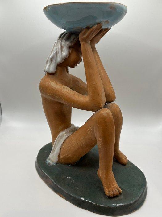 H. RÄHMER MARIA - Beeld, Femme porteuse de plat - 20 cm -, Antiek en Kunst, Antiek | Glaswerk en Kristal