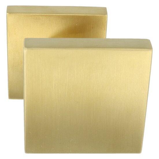 Voordeurknop vierkant excentrisch vast op rozet PVD mat goud, Doe-het-zelf en Bouw, Hang- en Sluitwerk, Ophalen of Verzenden