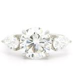 Zonder Minimumprijs - Ring Platina -  3.88ct. tw. Diamant, Handtassen en Accessoires, Ringen, Nieuw