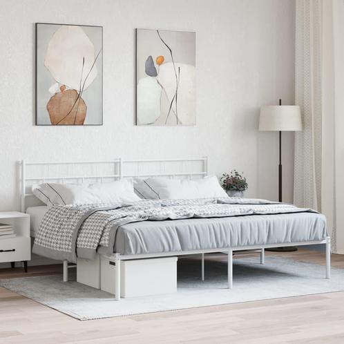 vidaXL Bedframe met hoofdbord metaal wit 180x200 cm, Huis en Inrichting, Slaapkamer | Bedden, Nieuw, Verzenden