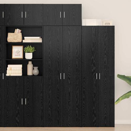 vidaXL Opbergkast Zwart eiken 70 x 42.5 x 225 cm Bewerkt, Huis en Inrichting, Kasten | Dressoirs, Nieuw, Verzenden