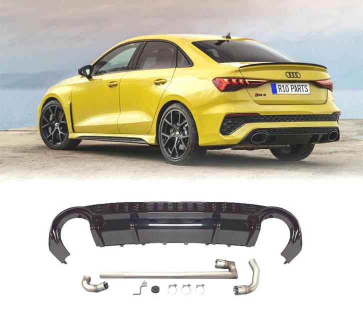 DIFUSEUR AUDI A3 21- LOOK RS3 + LIGNE DÉCHAPPEMENT, Autos : Pièces & Accessoires, Carrosserie & Tôlerie, Envoi