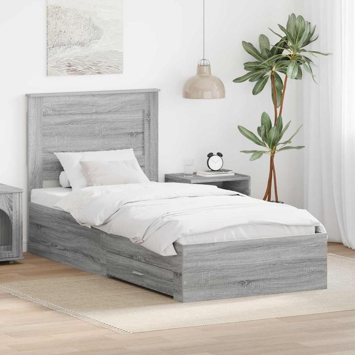 vidaXL Bedframe met lade met hoofdeinde met opslag Bewerkt, Maison & Meubles, Chambre à coucher | Lits, Envoi