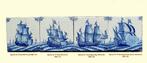 Tegel (4) - Prachtige zeldzame schepen tegels. - 1850-1900 -