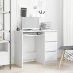 vidaXL Bureau 90x45x76 cm bewerkt hout wit, Huis en Inrichting, Bureaus, Verzenden, Nieuw