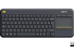 Logitech -  Draadloos Toetsenbord K400 Plus Azerty Zwart, Computers en Software, Toetsenborden, Verzenden, Logitech, Draadloos
