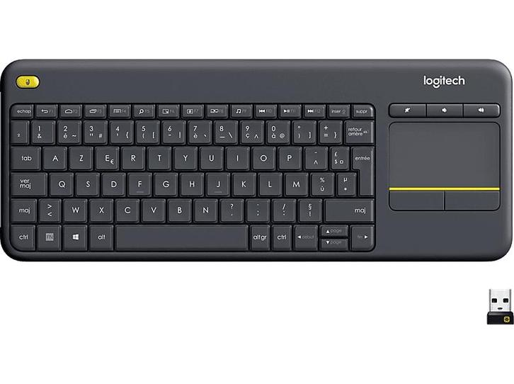 Logitech -  Draadloos Toetsenbord K400 Plus Azerty Zwart, Computers en Software, Toetsenborden, Draadloos, Azerty, Nieuw, Verzenden