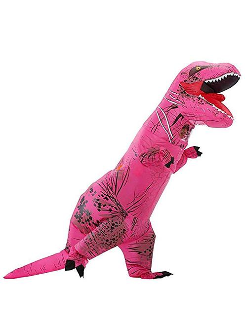 KIMU® Opblaas Kostuum T-Rex Roze Kinderen Opblaas Pak Dinopa, Kinderen en Baby's, Carnavalskleding en Verkleedspullen, Meisje