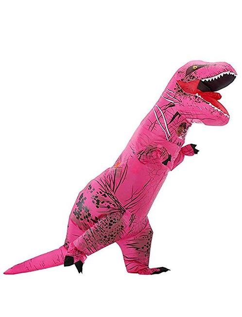 KIMU® Opblaas Kostuum Kinderen T-Rex Roze 110 116 122 128 13, Kinderen en Baby's, Carnavalskleding en Verkleedspullen, Meisje