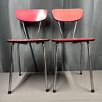 Stoel - Chroom, Hout - Twee formica keukenstoelen, Antiek en Kunst