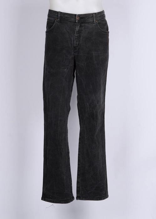 Vintage Straight Wrangler Texas Stretch Black size 34 / 33, Kleding | Heren, Spijkerbroeken en Jeans, Ophalen of Verzenden