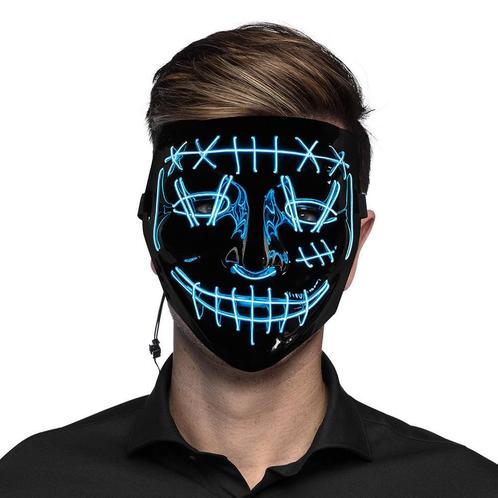 Halloween Led-Masker Killer Smile Blauw, Hobby & Loisirs créatifs, Articles de fête, Envoi