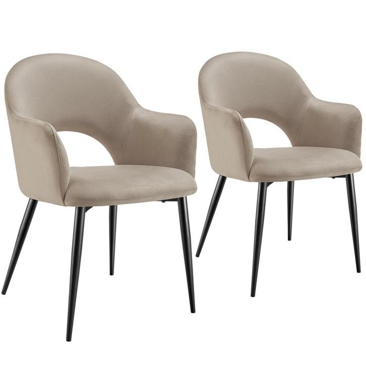 tectake Eetkamerstoel Sachel, fluweellook, gestoffeerd, 120, Huis en Inrichting, Stoelen, Verzenden