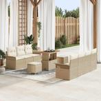 vidaXL Tuinbank Set in hoogte verstelbaar 10 pcs Beige poly, Tuin en Terras, Verzenden, Nieuw
