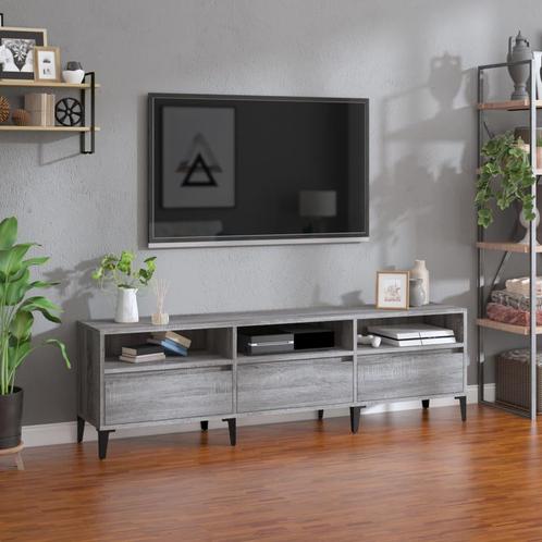 vidaXL Meuble TV sonoma gris 150x30x44,5 cm bois, Huis en Inrichting, Kasten |Televisiemeubels, Verzenden