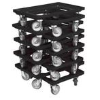 Dolly 60x40x15 Zwart met 4 rubberen zwenkwielen Nieuw, Ophalen of Verzenden