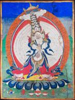 Een zeldzame Thangka met afbeelding van Sitatapatra - Tibet, Antiquités & Art