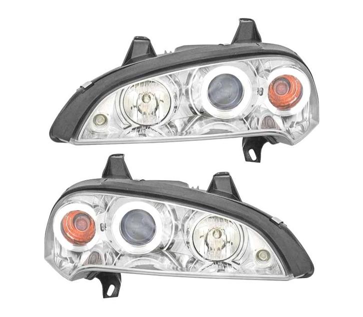 Phares Pour Opel Tigra 95-03 Angel Eyes Ccfl Fond Chromé, Autos : Pièces & Accessoires, Éclairage, Envoi