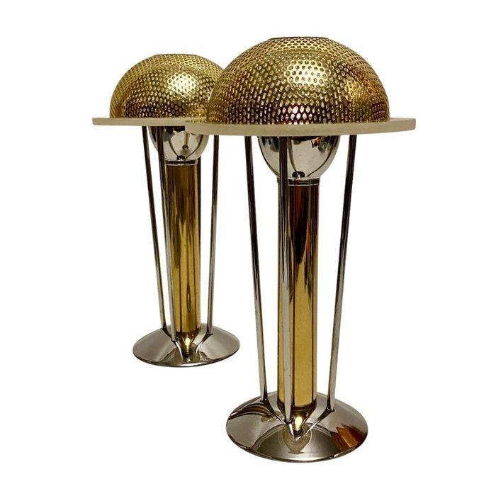 Mason Steady Flame Candle - Globe tafellamp (2) - messing en, Antiek en Kunst, Antiek | Verlichting