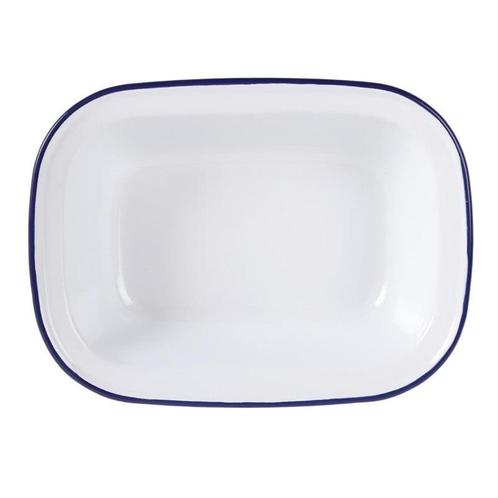 Serveerschalen | Geëmailleerd Staal | Wit/Blauw | 6 Stuks |, Zakelijke goederen, Horeca | Keukenapparatuur, Nieuw in verpakking