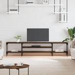 vidaXL Tv-meubel 201x35x45 cm bewerkt hout en ijzer bruin, Huis en Inrichting, Kasten |Televisiemeubels, Nieuw, Verzenden