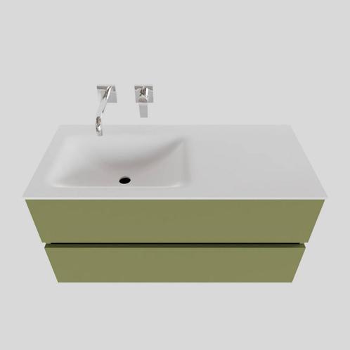 Badkamermeubel Solid Surface BWS Oslo 100x46 cm Links Mat, Doe-het-zelf en Bouw, Sanitair, Bad, Nieuw, Ophalen of Verzenden
